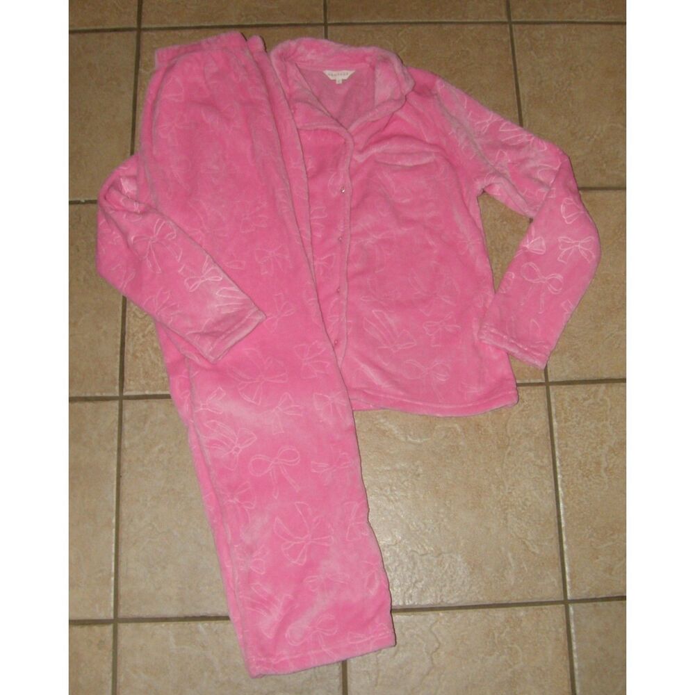 RAMPAGE Pink Sz Large Soft Cozy Soft Fleece 2 Pc Shirt & Pants Pajama Lounge Set